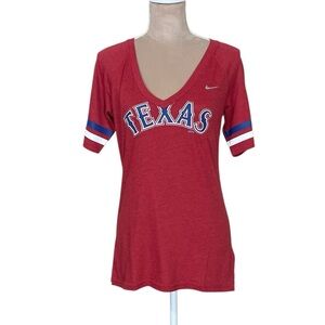EUC Nike MLB Women’s Texas Rangers Fan Premium V-Neck Tee